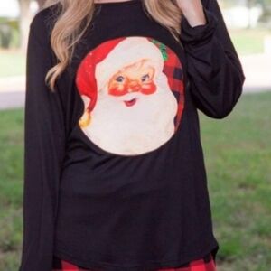 Sounthern Grace Buffalo Plaid Santa Womens Size Large Christmas